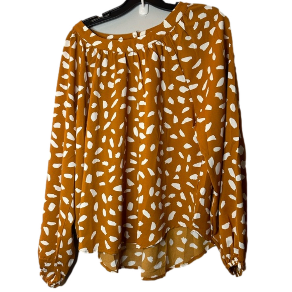 Mustard and white checked women’s blouse size small